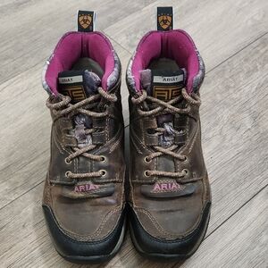Ariat Brown and Pink Terrain Boots